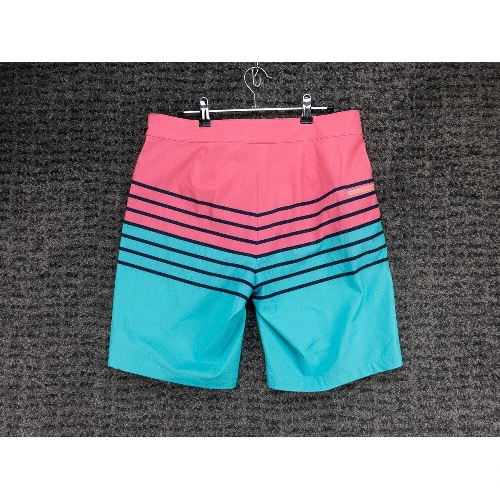 Vineyard Vines Performance Board Shorts Mens 30 Actual 31 Turquoise Pink Stretch